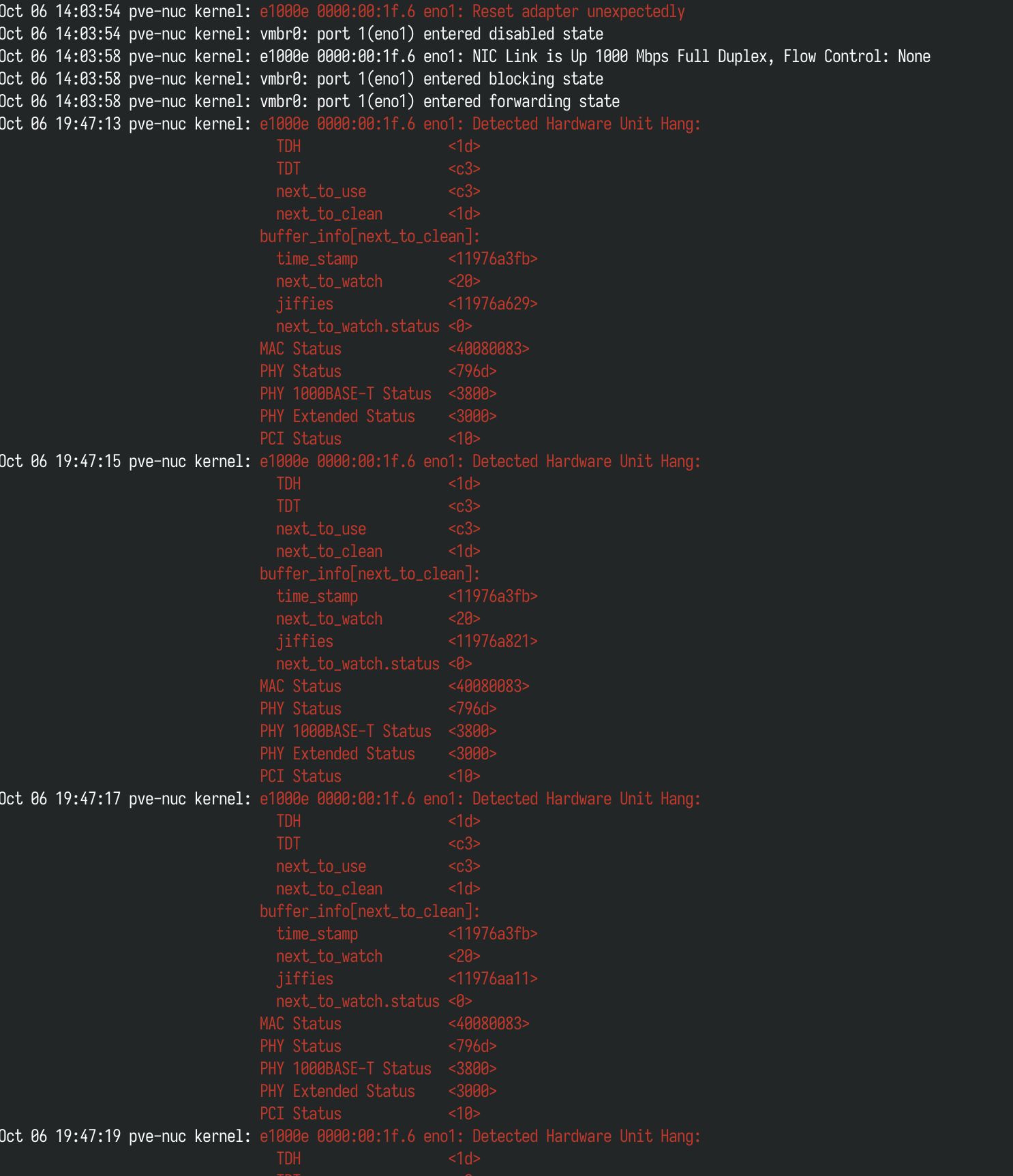 kernel message